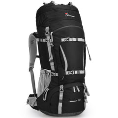 MOUNTAINTOP 70L front view backpack shows rugged durability for outdoor trips.