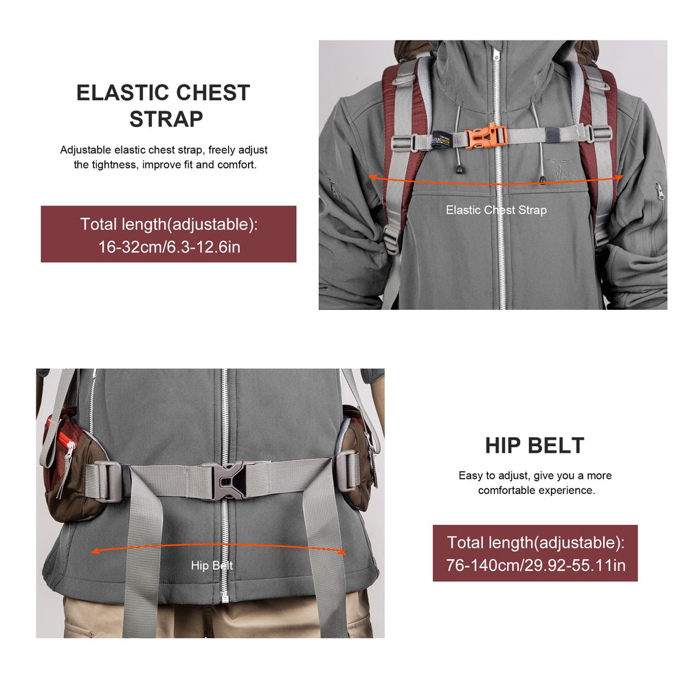MOUNTAINTOP 70L backpack rain cover protects gear in wet weather.