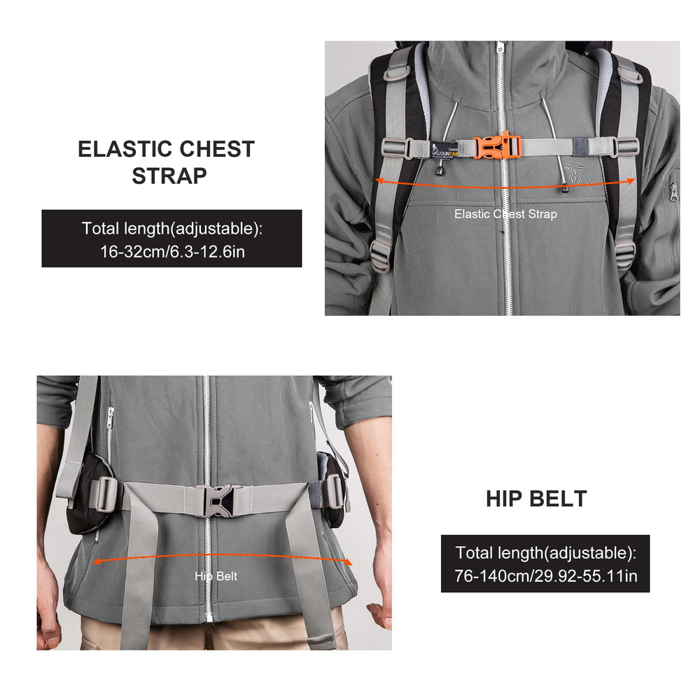 MOUNTAINTOP 70L torso adjustment adapts to different bodies.