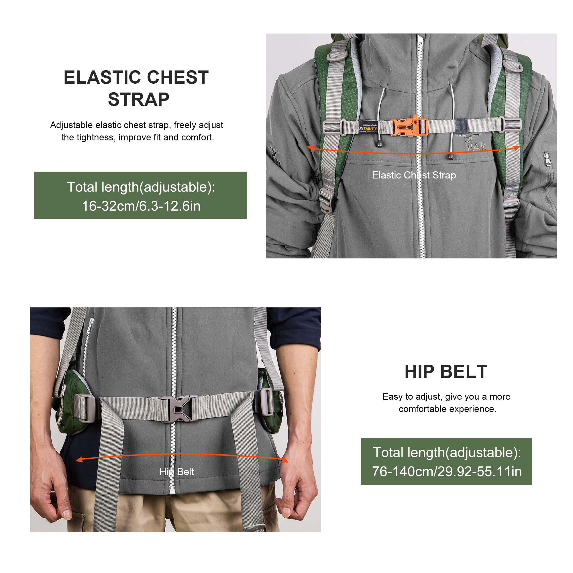MOUNTAINTOP 70L durable nylon with YKK zippers withstands rugged outdoor use
