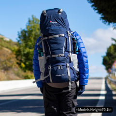 MOUNTAINTOP 70L backpack side-entry for quick main compartment access on hikes