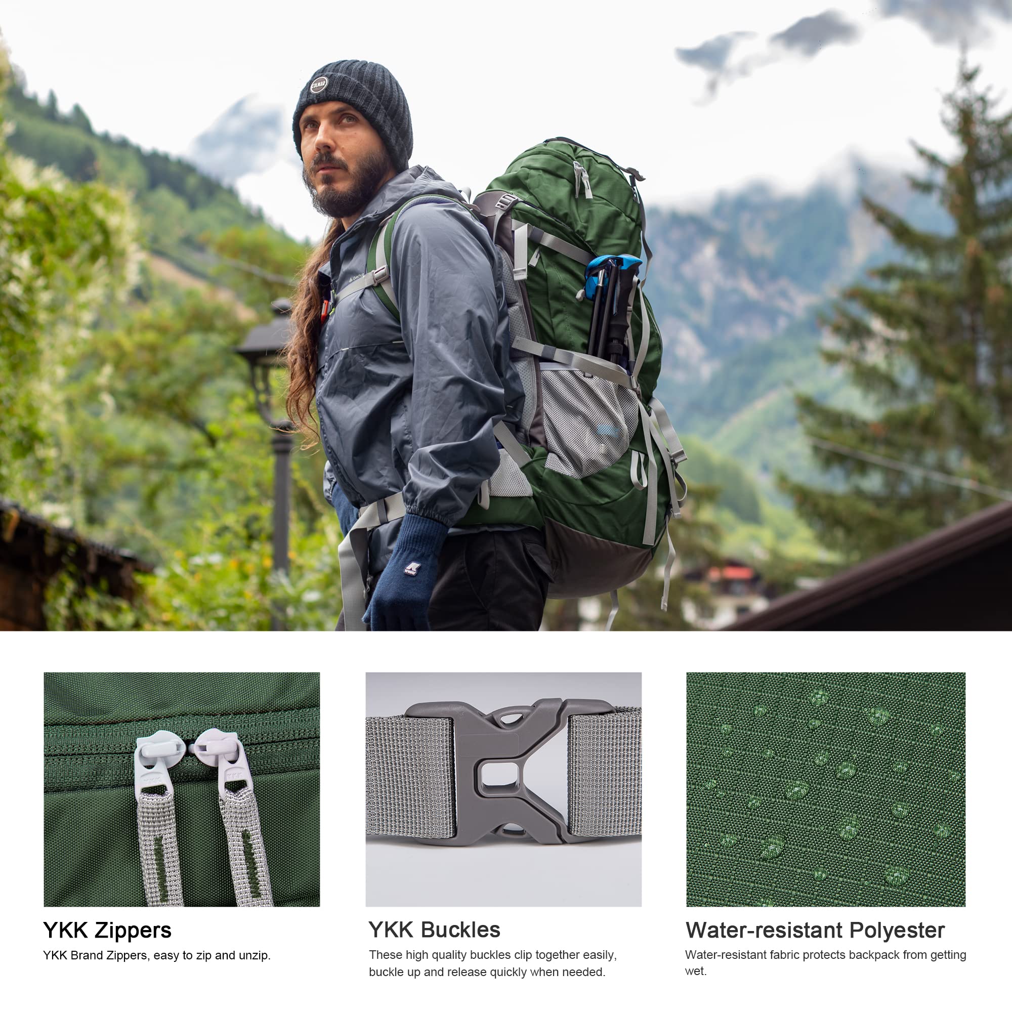 MOUNTAINTOP 70L backpack water-bladder pocket supports on-the-move hydration