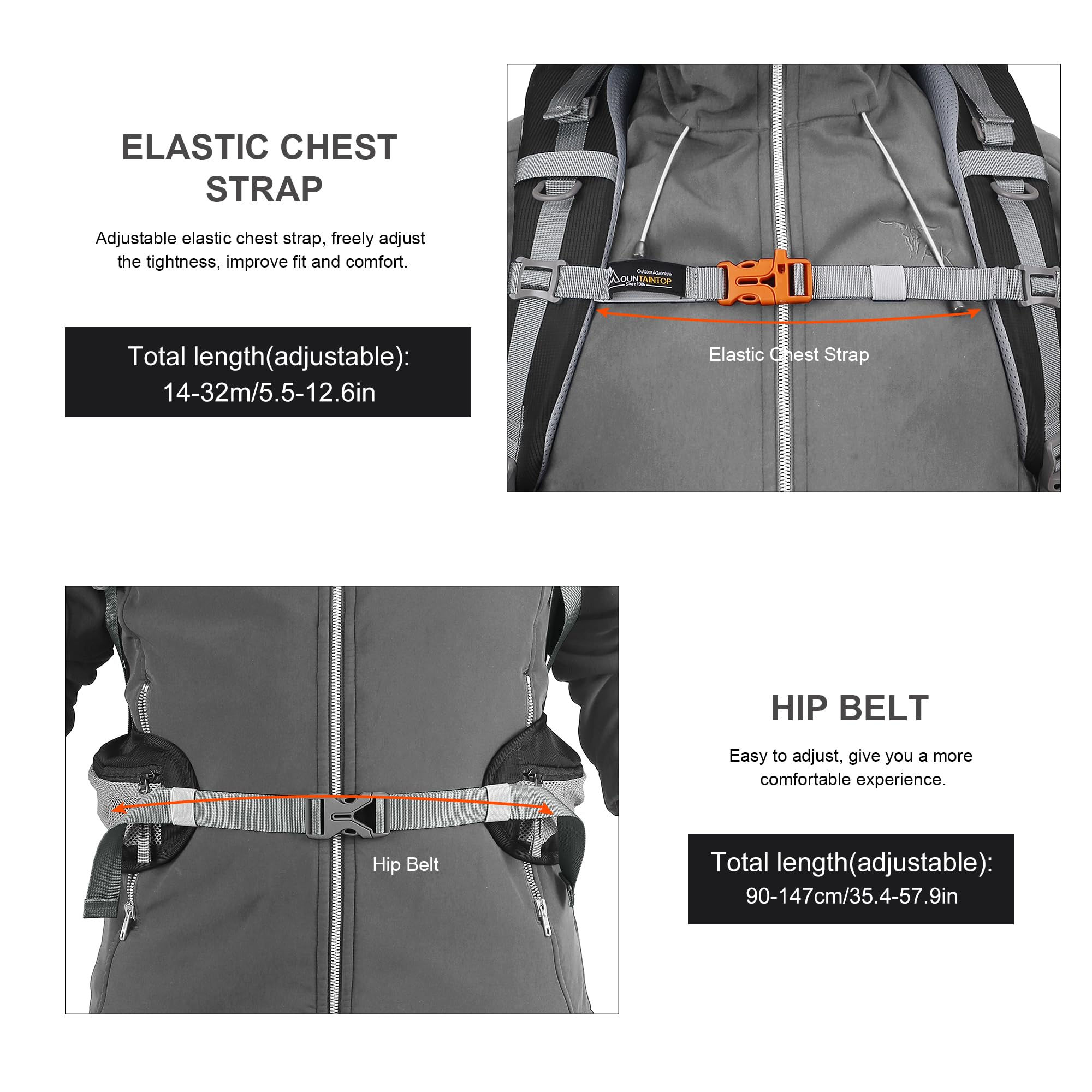 MOUNTAINTOP durable nylon construction for rugged outdoor use.