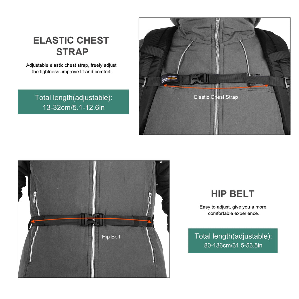 MOUNTAINTOP 25L multi-pocket layout supports versatile hiking, camping, and travel use
