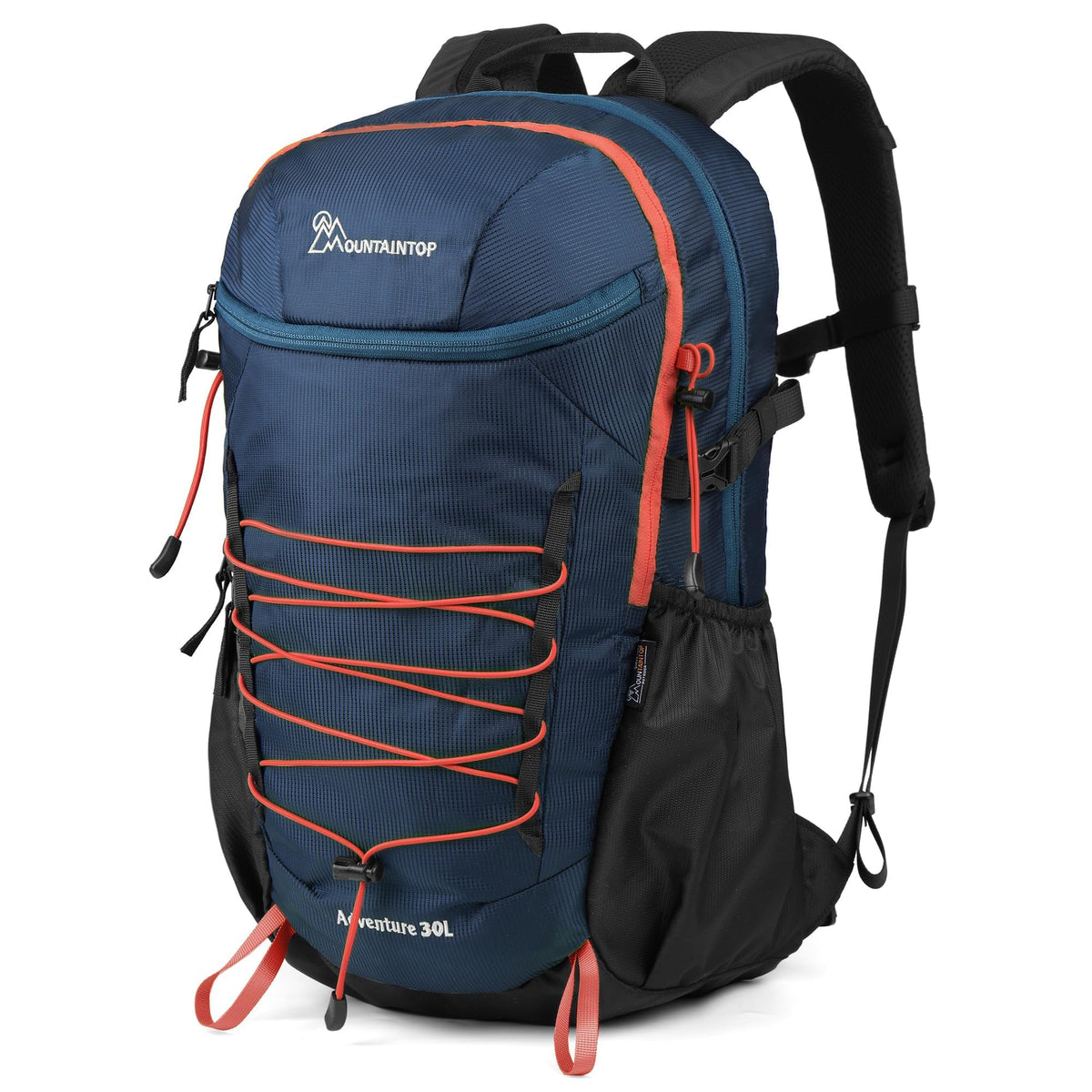 MOUNTAINTOP hiking backpack front view shows organized storage for 1-2 day trips.