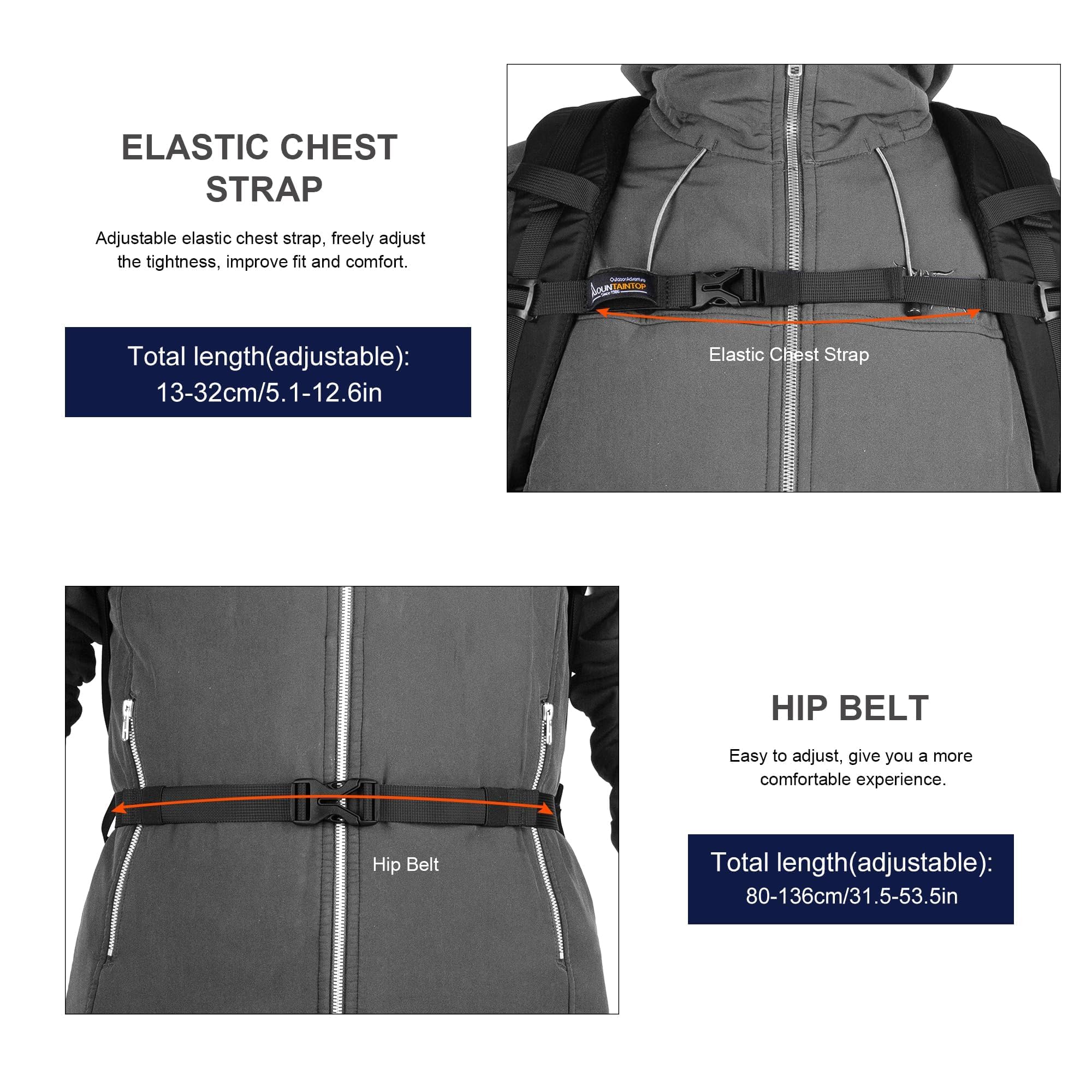 MOUNTAINTOP hiking backpack ultralight design supports versatile outdoor use.