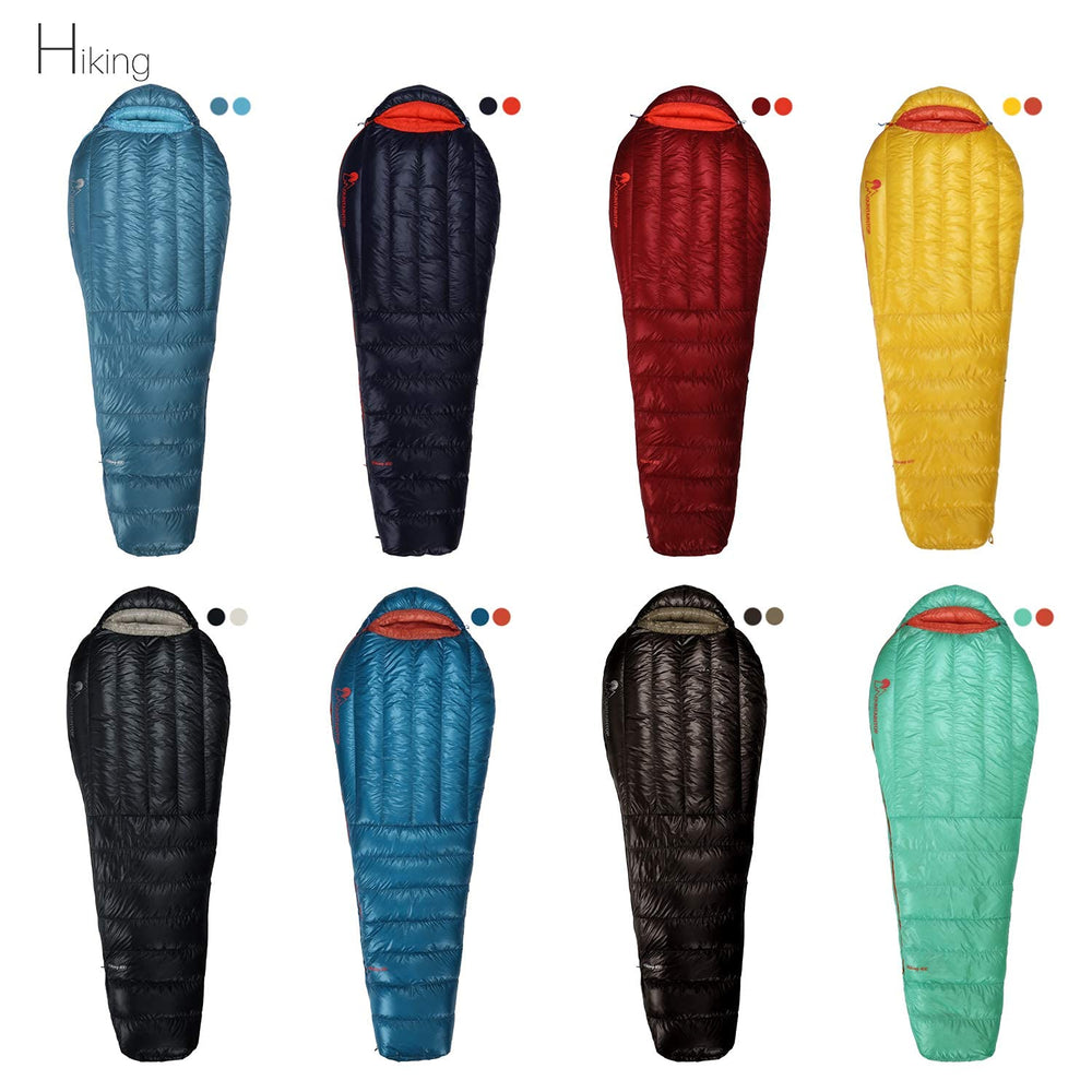Mountaintop ultralight mummy down sleeping bag in-use versatility for camping or home use.