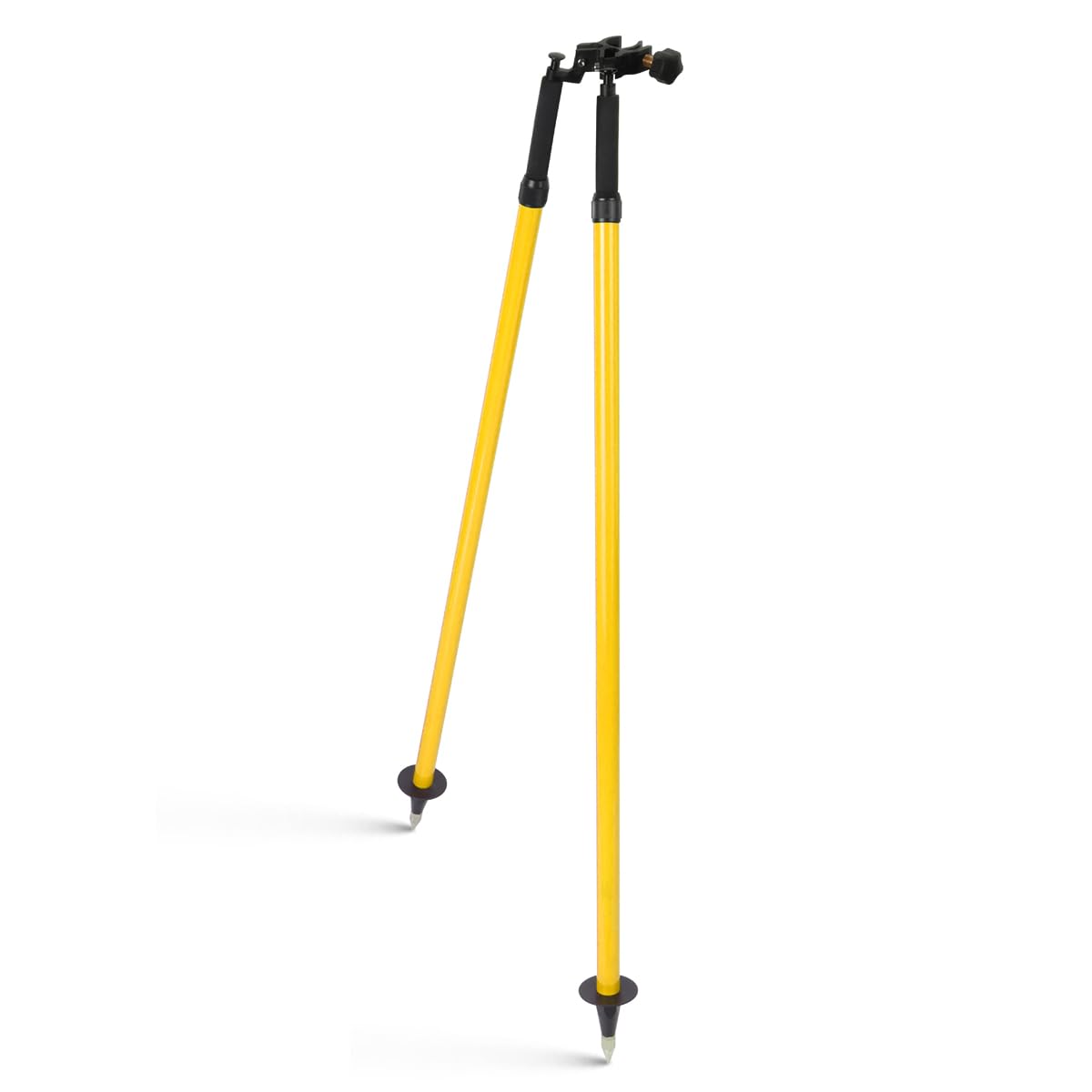 Mountlaser aluminum thumb-release bipod clamp closeup for quick pole attachment.