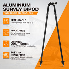 Mountlaser bipod saver clamp ensures secure pole attachment in the field
