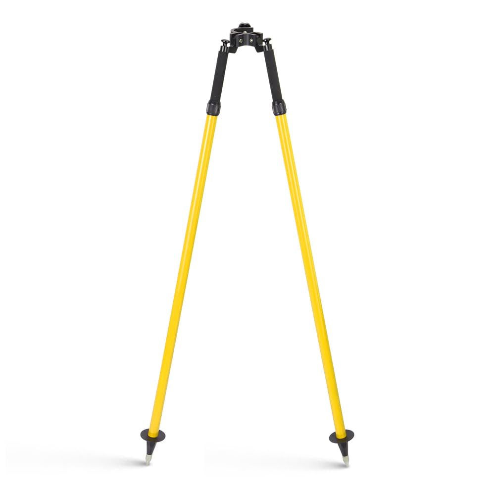 Mountlaser bipod surveying thumb-release side-angle demonstrates quick stabilization for field measurements.