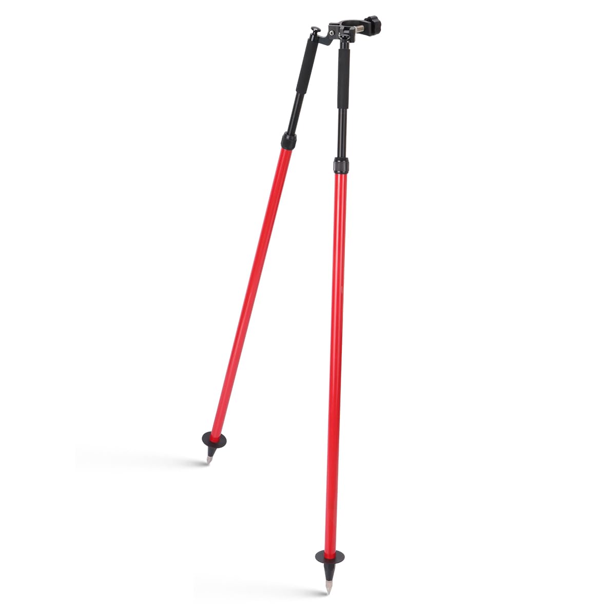 Mountlaser bipod thumb-release aluminum frame enables quick leveling for surveys.