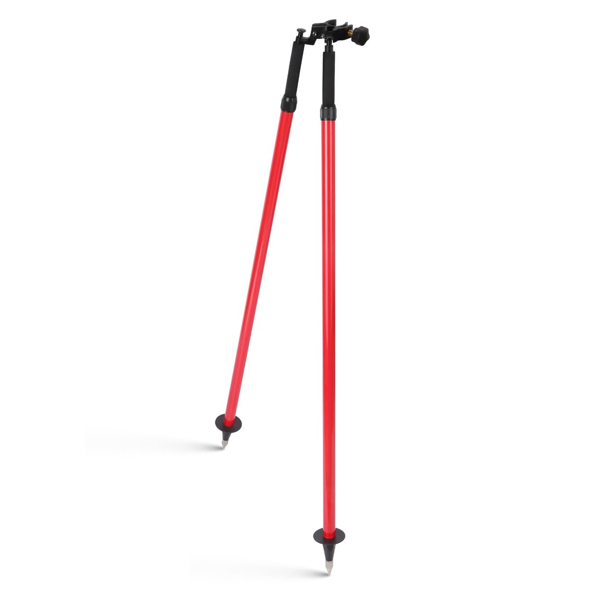 Mountlaser bipod thumb-release clamp enables quick pole setup for efficient field measurements.