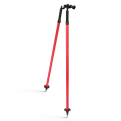 Mountlaser bipod thumb-release clamp enables quick pole setup for efficient field measurements.