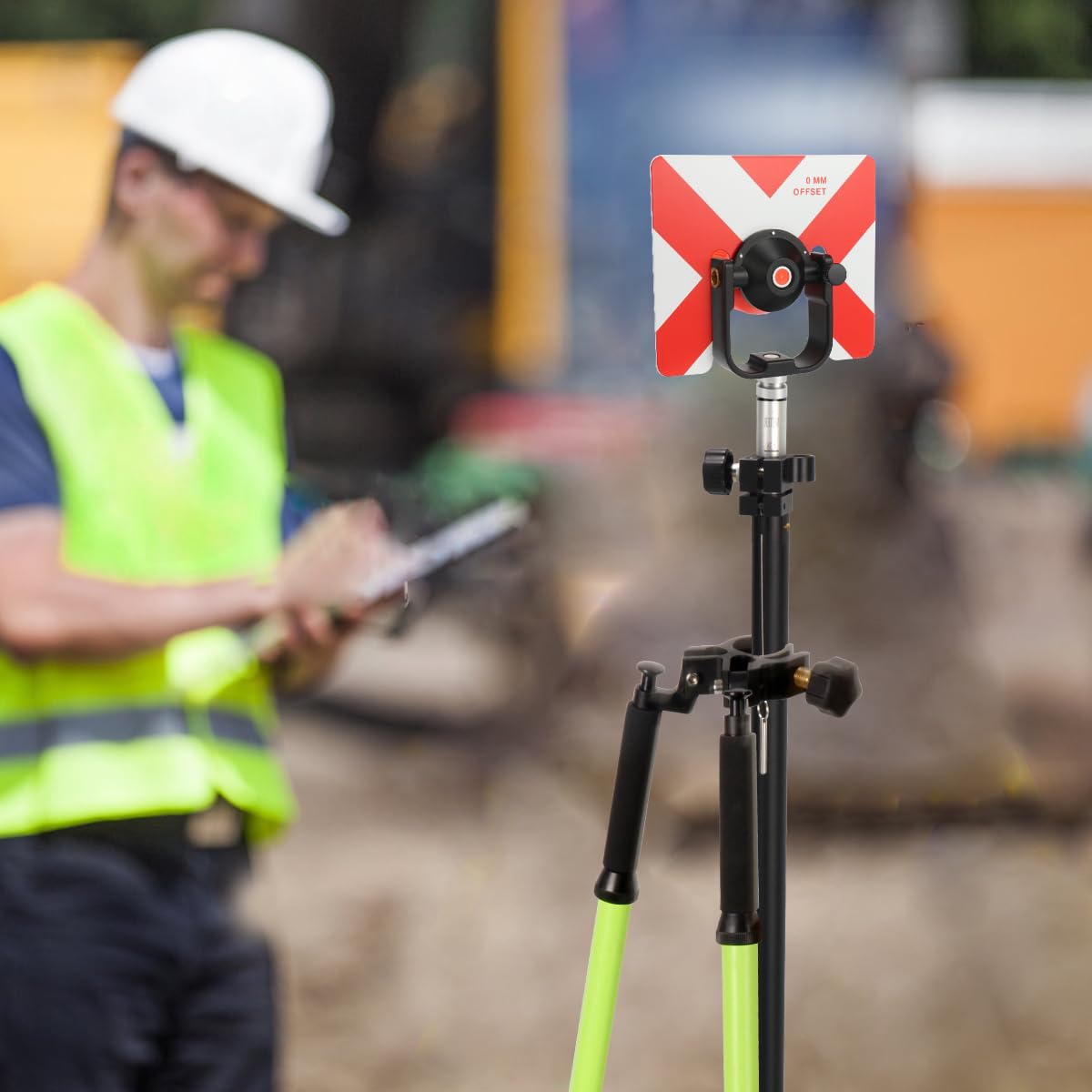 Mountlaser bipod with carrying bag supports easy transport between sites.