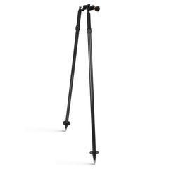 Mountlaser carbon fiber thumb release bipod side view for field surveys, lightweight durability.