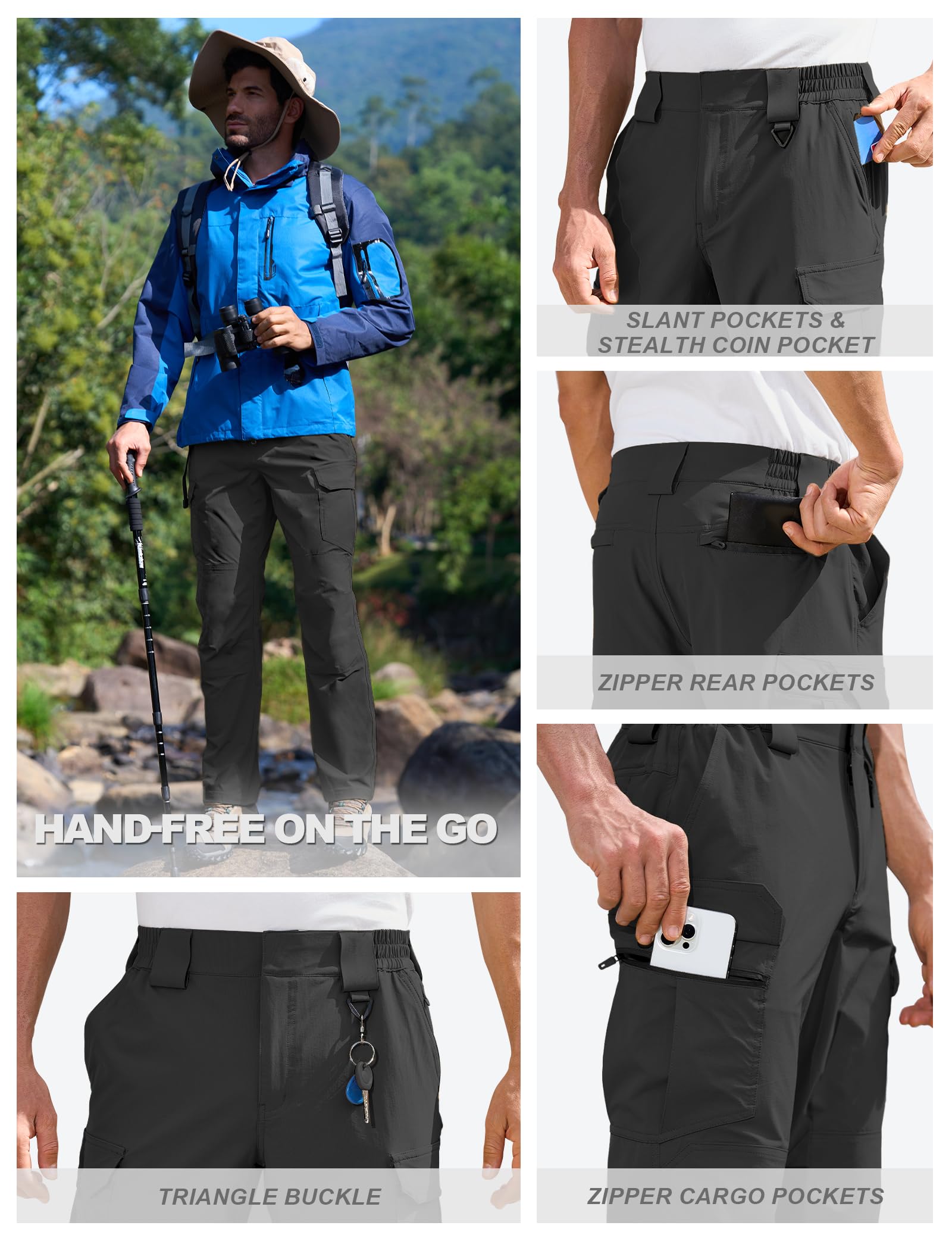 MOURCE 7-pocket cargo pants for organized essentials on outdoor trips
