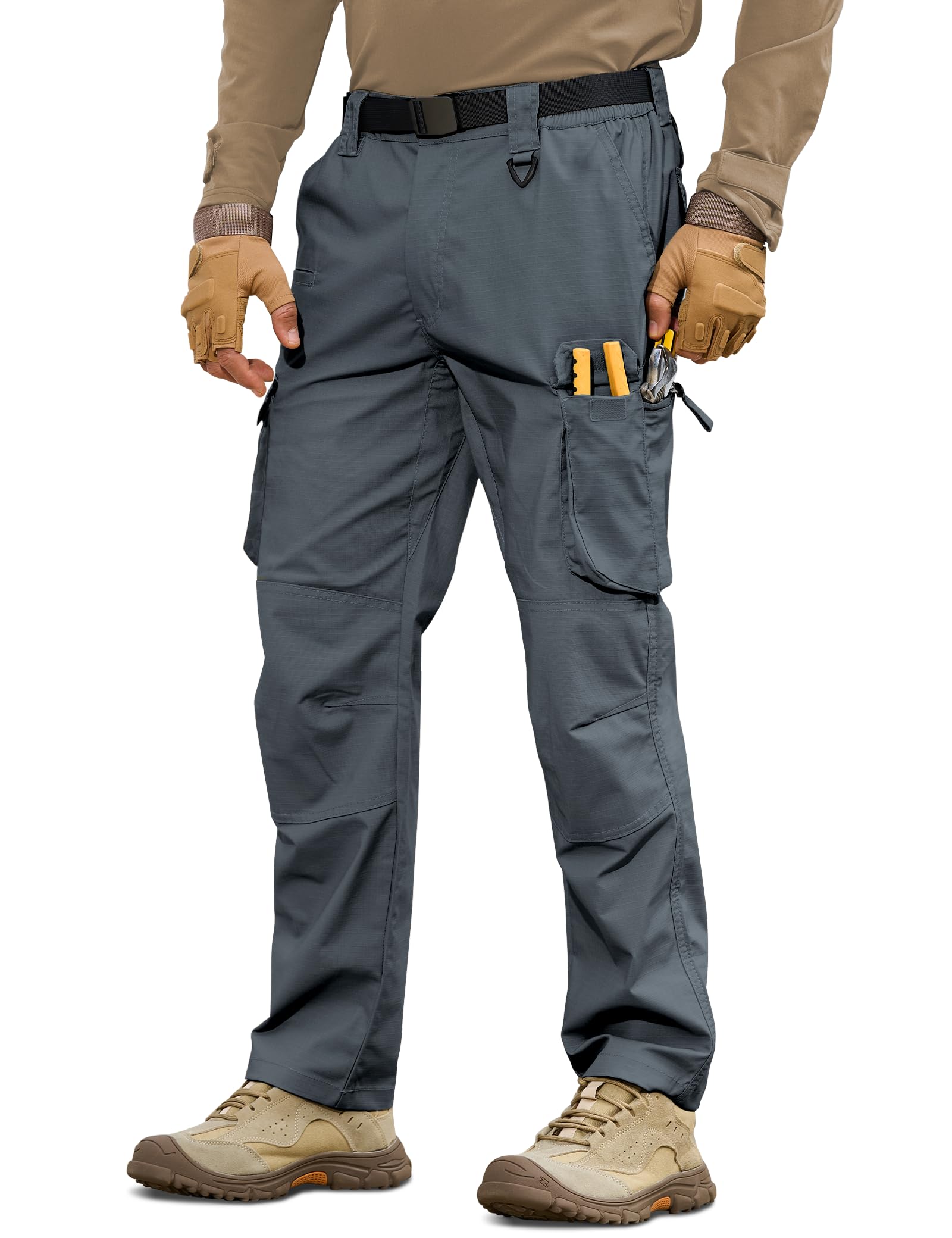 MOURCE Cargo Pants ripstop fabric close-up highlighting durable outdoor construction.