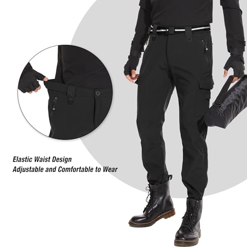 MOURCE Hiking Pants for Men Elastic Waist with Belt Loops for comfortable daily wear.