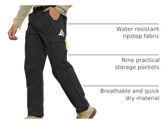 MOURCE hiking pants reinforced knee with gusset enhances durability for rugged hikes.