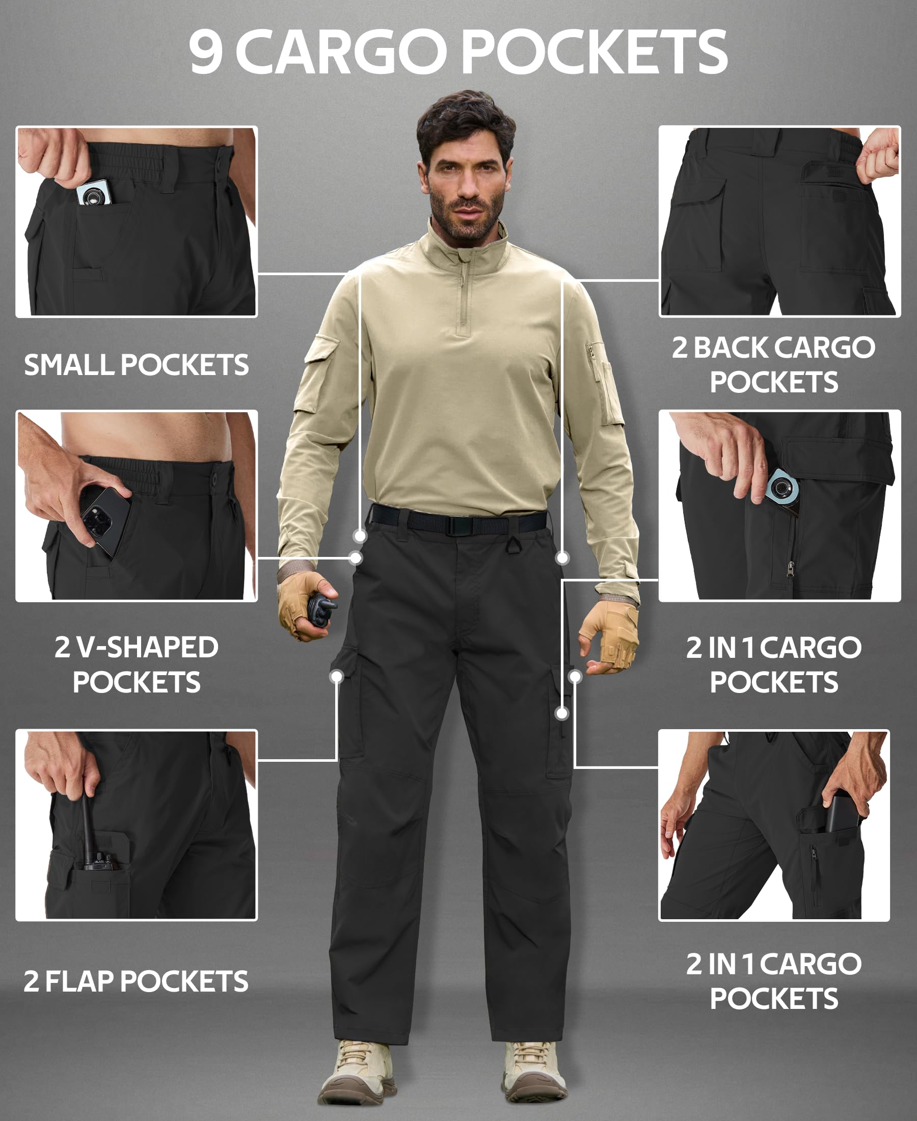 MOURCE hiking pants tactical cargo design suits hiking, camping, and daily work routines.