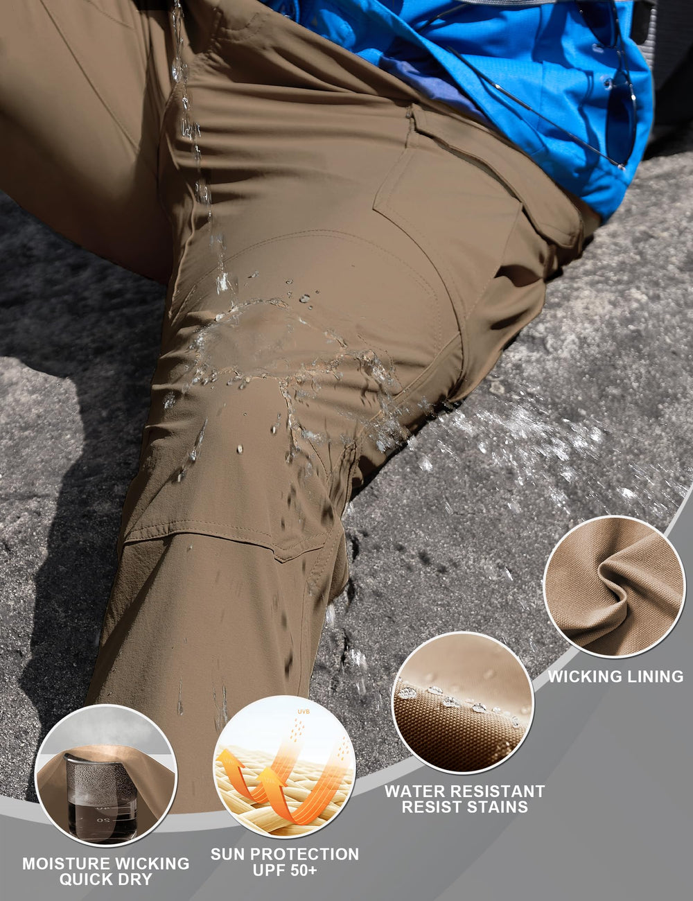 MOURCE versatile cargo pants suitable for hiking, camping, or city wear.
