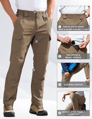 MOURCE pants showcasing magic tape and YKK zipper fly for easy adjustments.