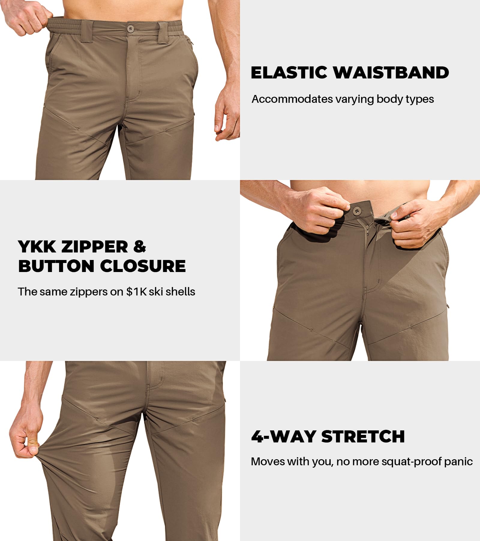 MOURCE pants stain-resistant fabric demonstrated with easy care cleaning