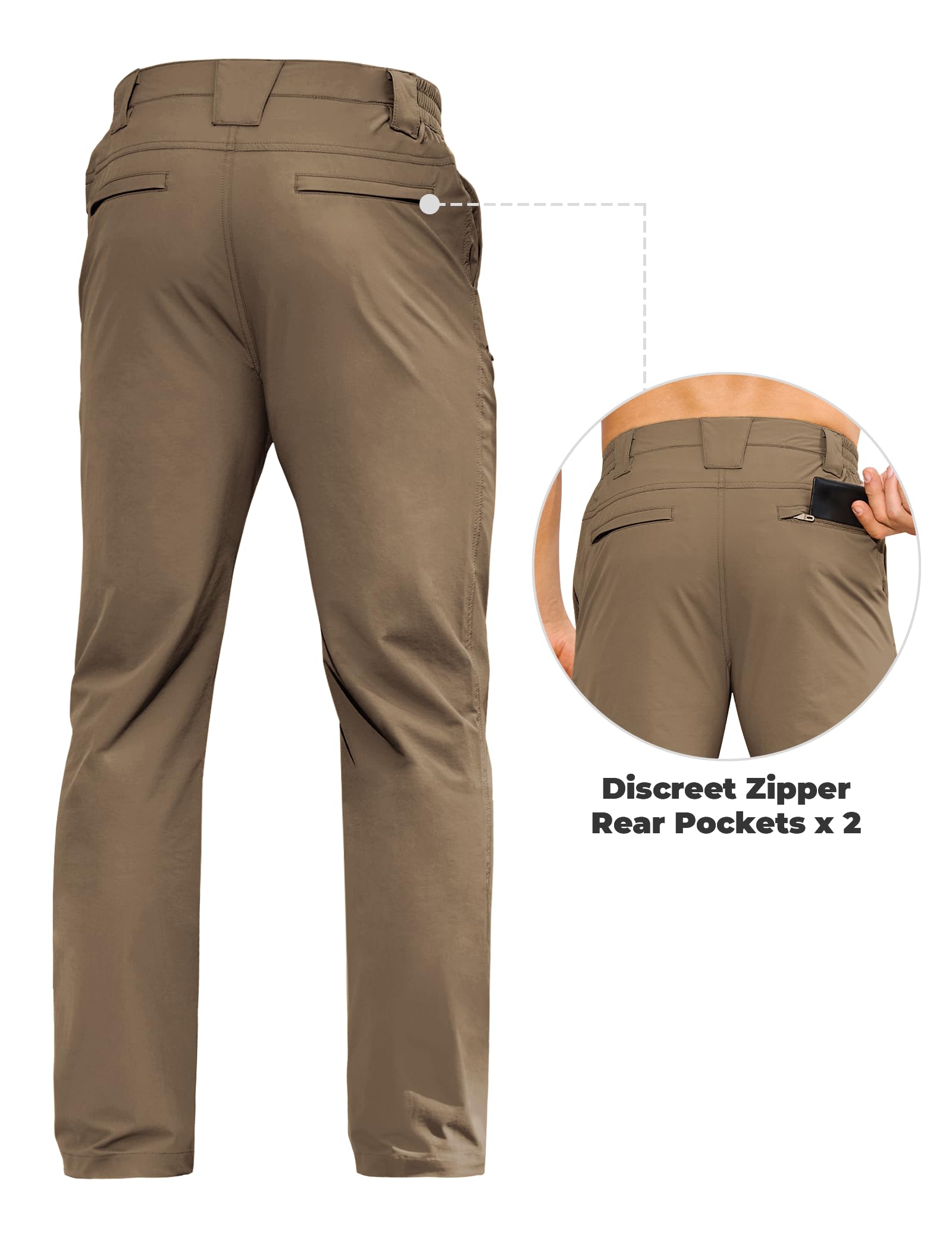 MOURCE waterproof quick-dry cargo pants shown for all-season versatility in rain or shine