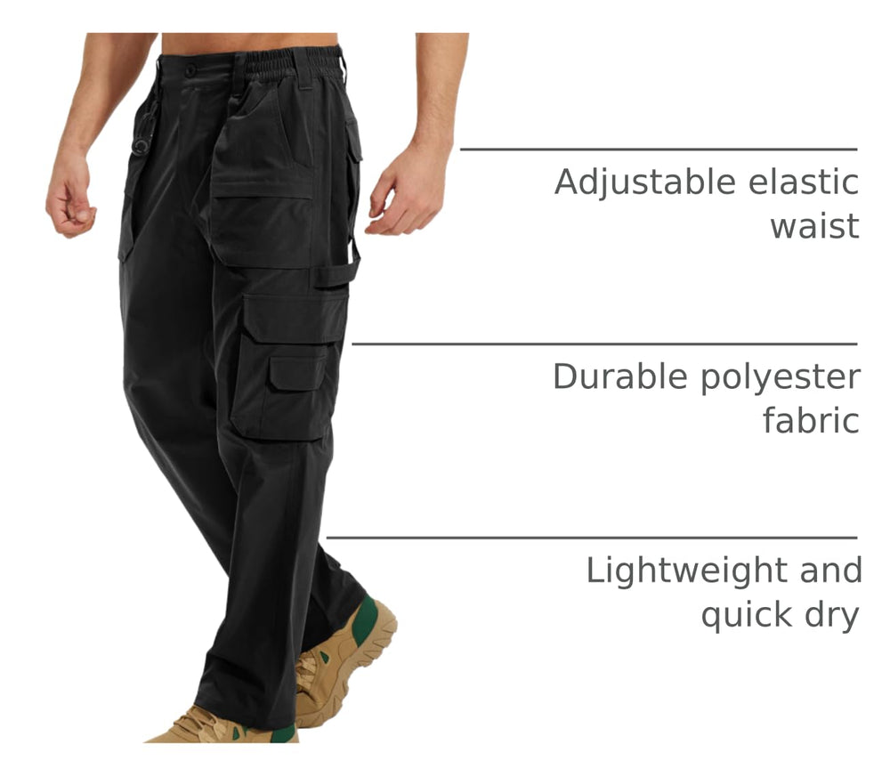 MOURCE Plus Size Cargo Pants 9-pockets layout for versatile storage on site