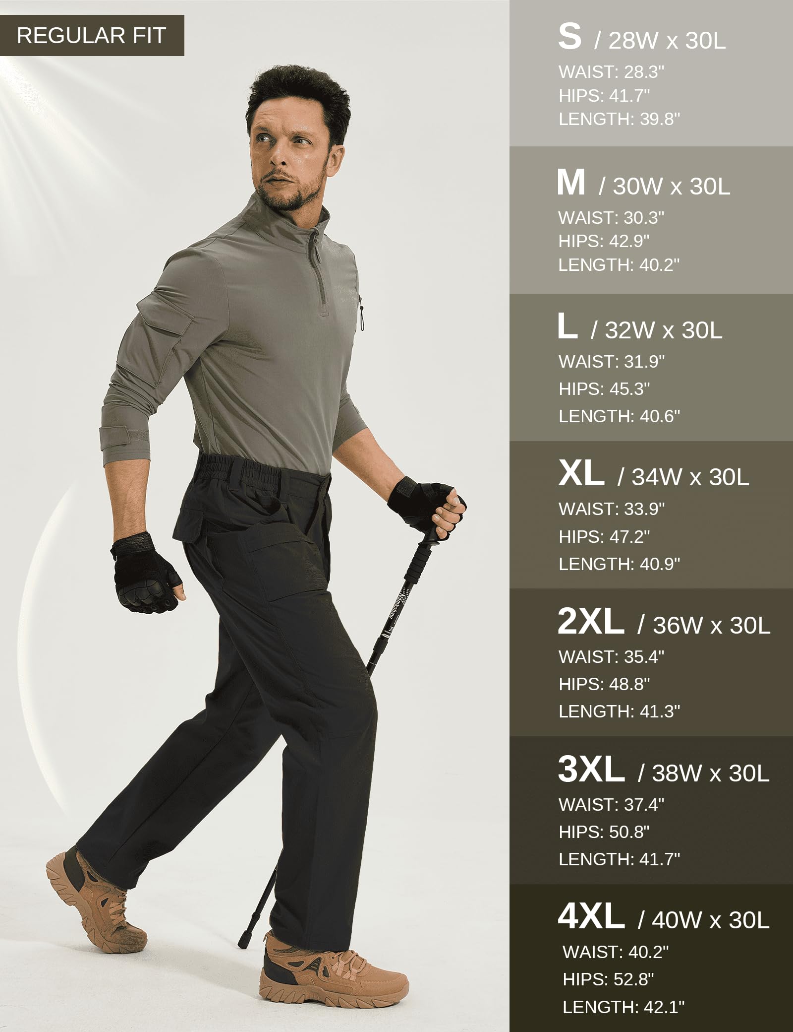 MOURCE Plus Size Cargo Pants elastic waistband for comfortable, adjustable fit