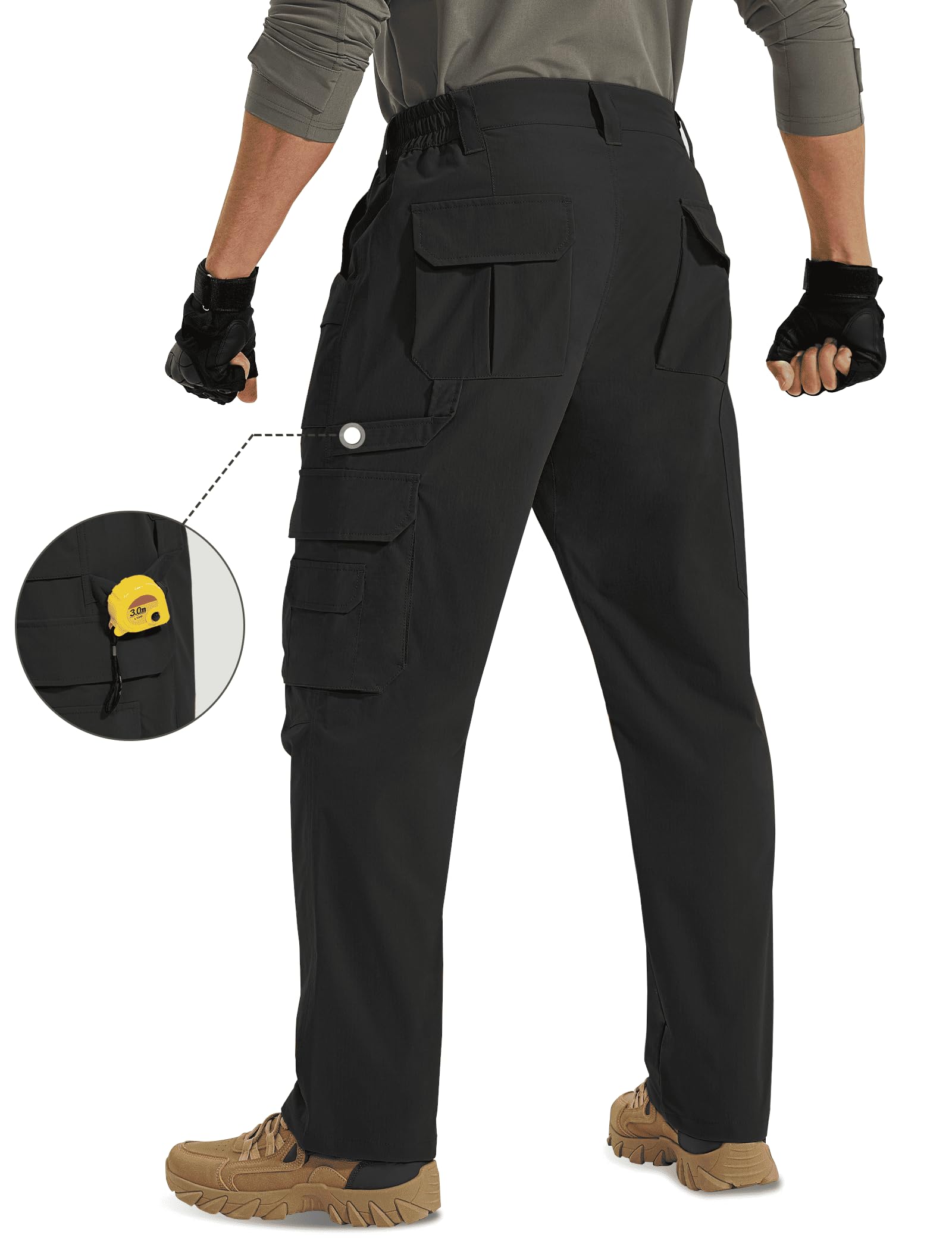 MOURCE Plus Size Cargo Pants reinforced knees image for durability during rugged work and hikes