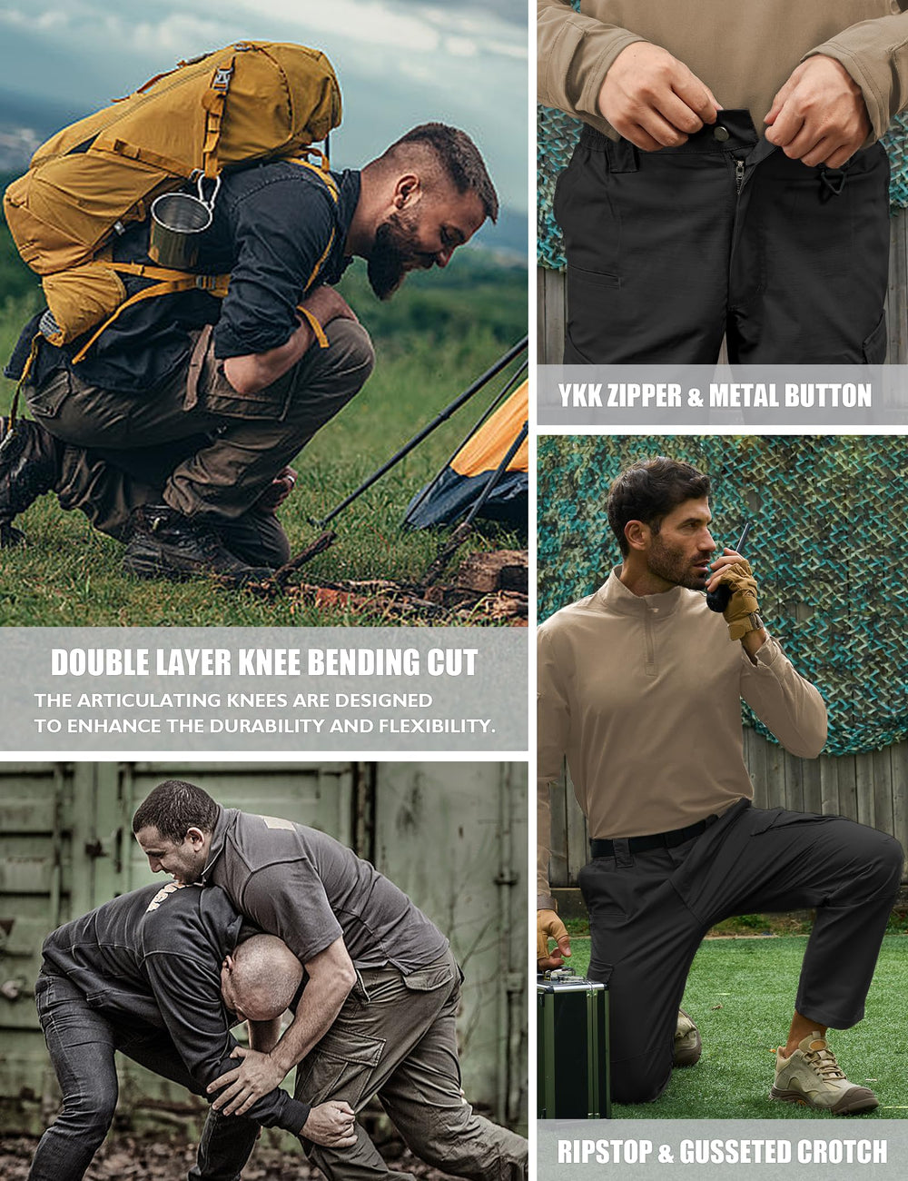 MOURCE Ripstop Tactical Pants water resistant fabric for unpredictable weather.