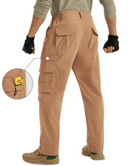 MOURCE Tactical Cargo Pants khaki side pocket showing 9-pocket layout for gear storage