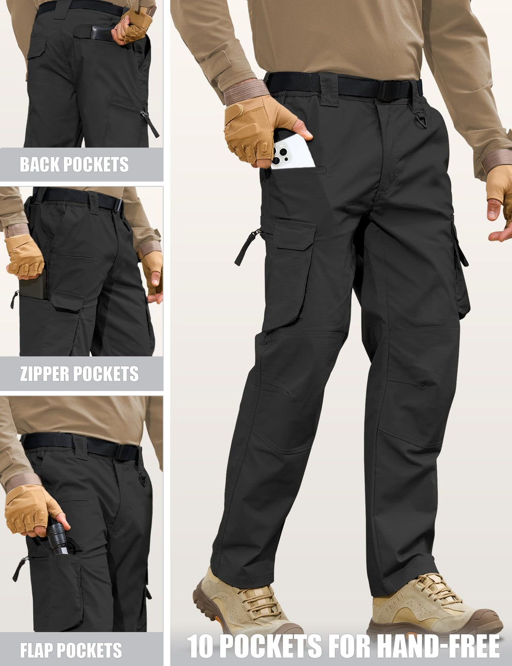 MOURCE Tactical Pants adjustable waist for a customized fit