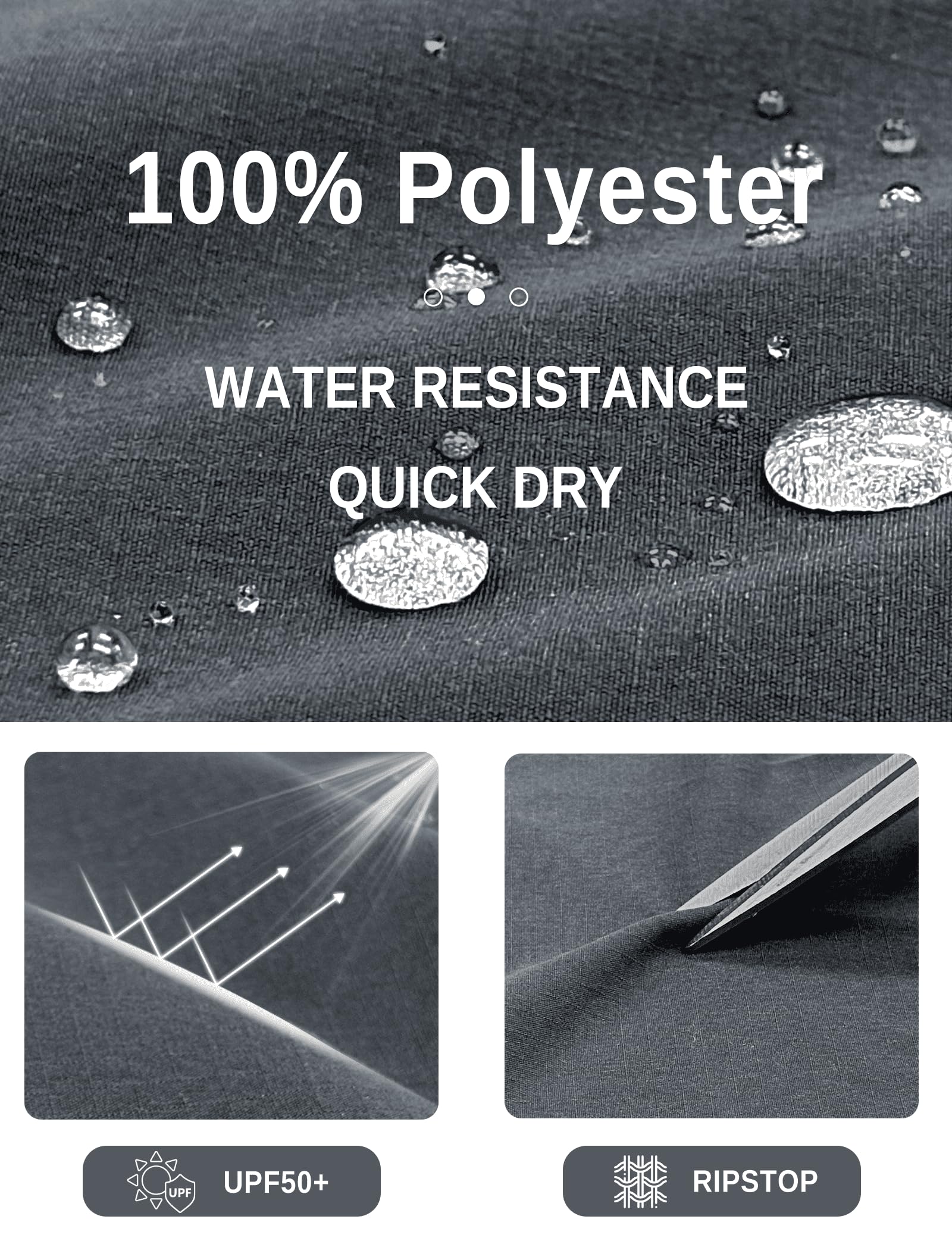MOURCE Water-resistant surface and quick-dry fabric ideal for travel and camping.