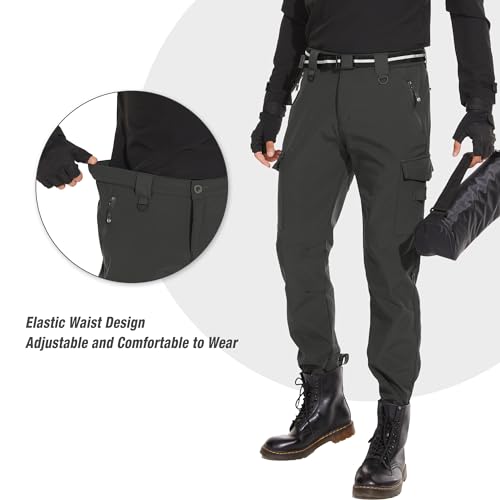 MOURCE Work Pants elastic waist with belt loops for secure, adjustable fit.