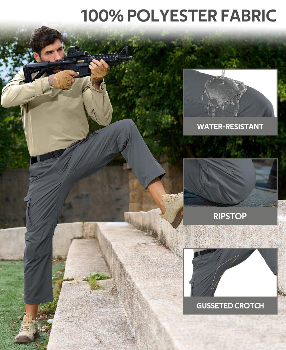 MOURCE Work Pants outdoor shot illustrates versatile wear for hiking and work.
