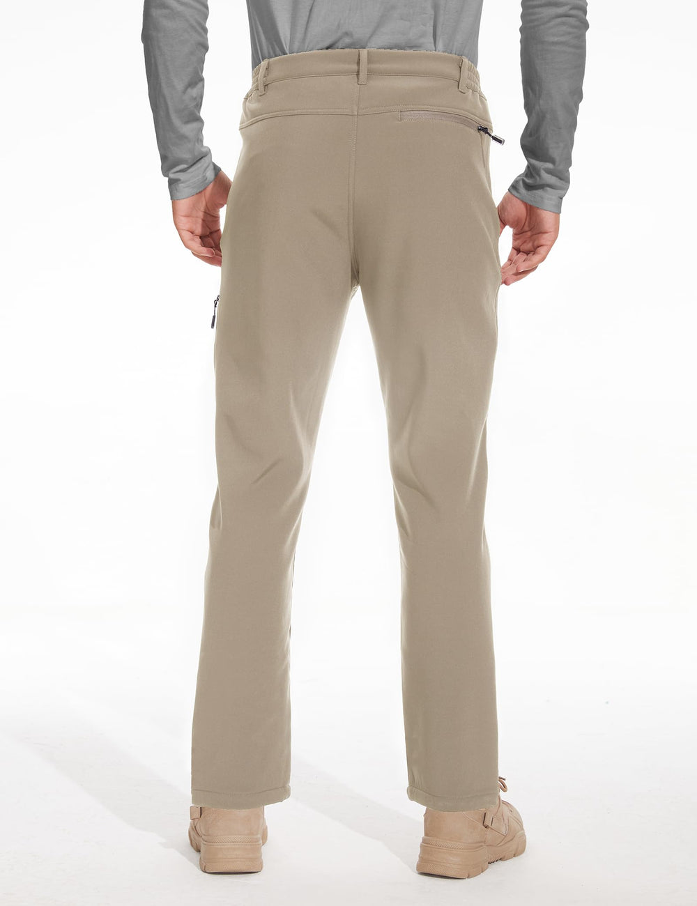 MOURCE zip-fly button-closure waist for easy on/off and secure fit.
