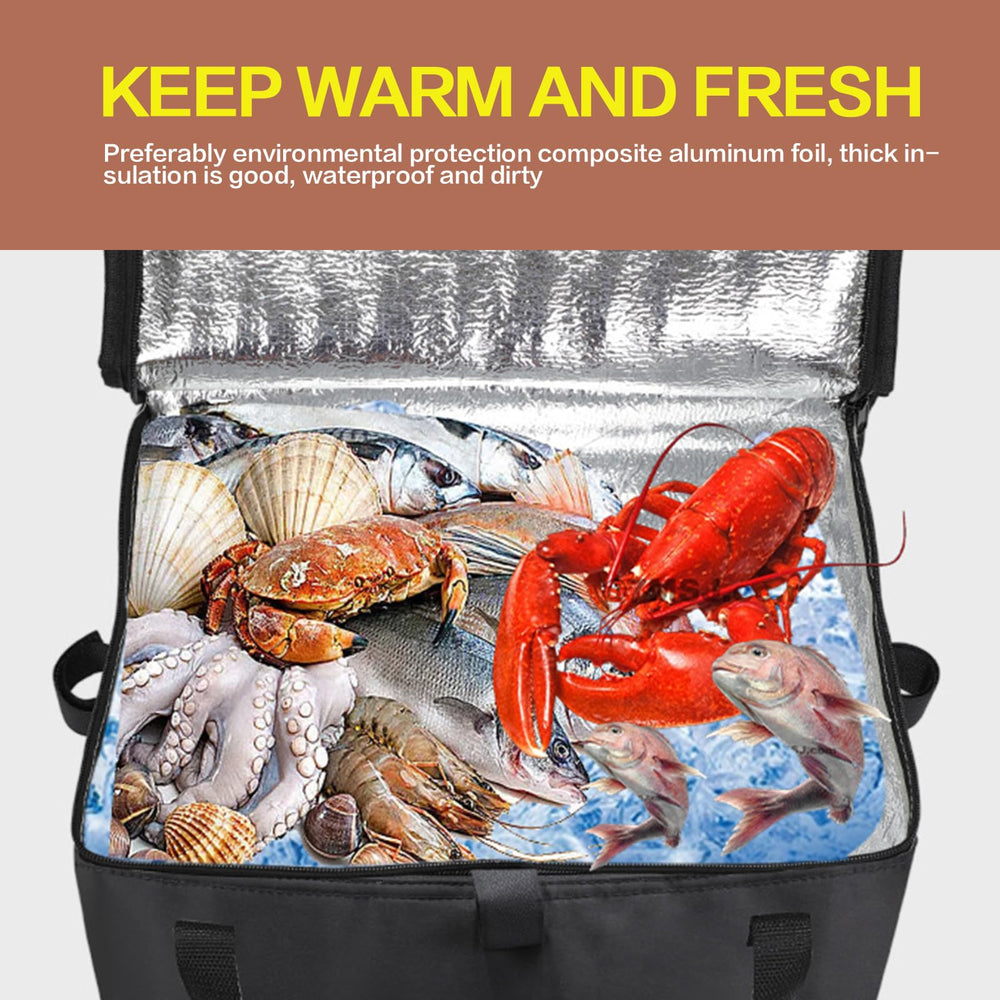 MOV COMPRA cooler bag multi-use design demonstrates shopping and camping versatility