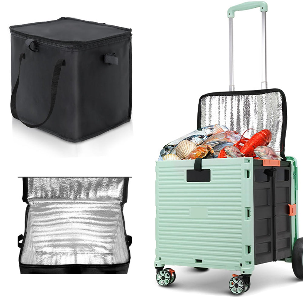 MOV COMPRA cooler bag wheeled close-up highlights sturdy wheel design for easy travel