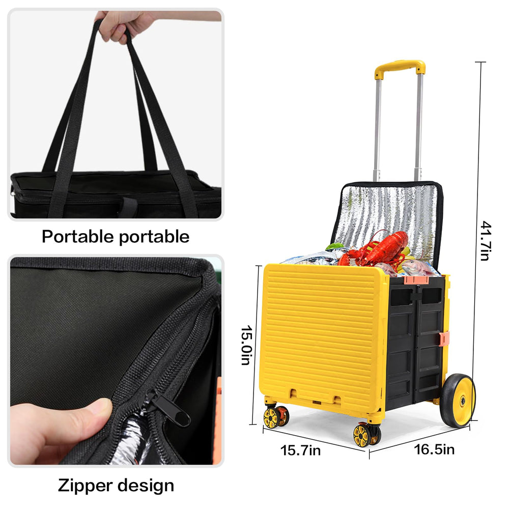 MOV COMPRA cooler bag wheeled outer frame folded for compact storage after use
