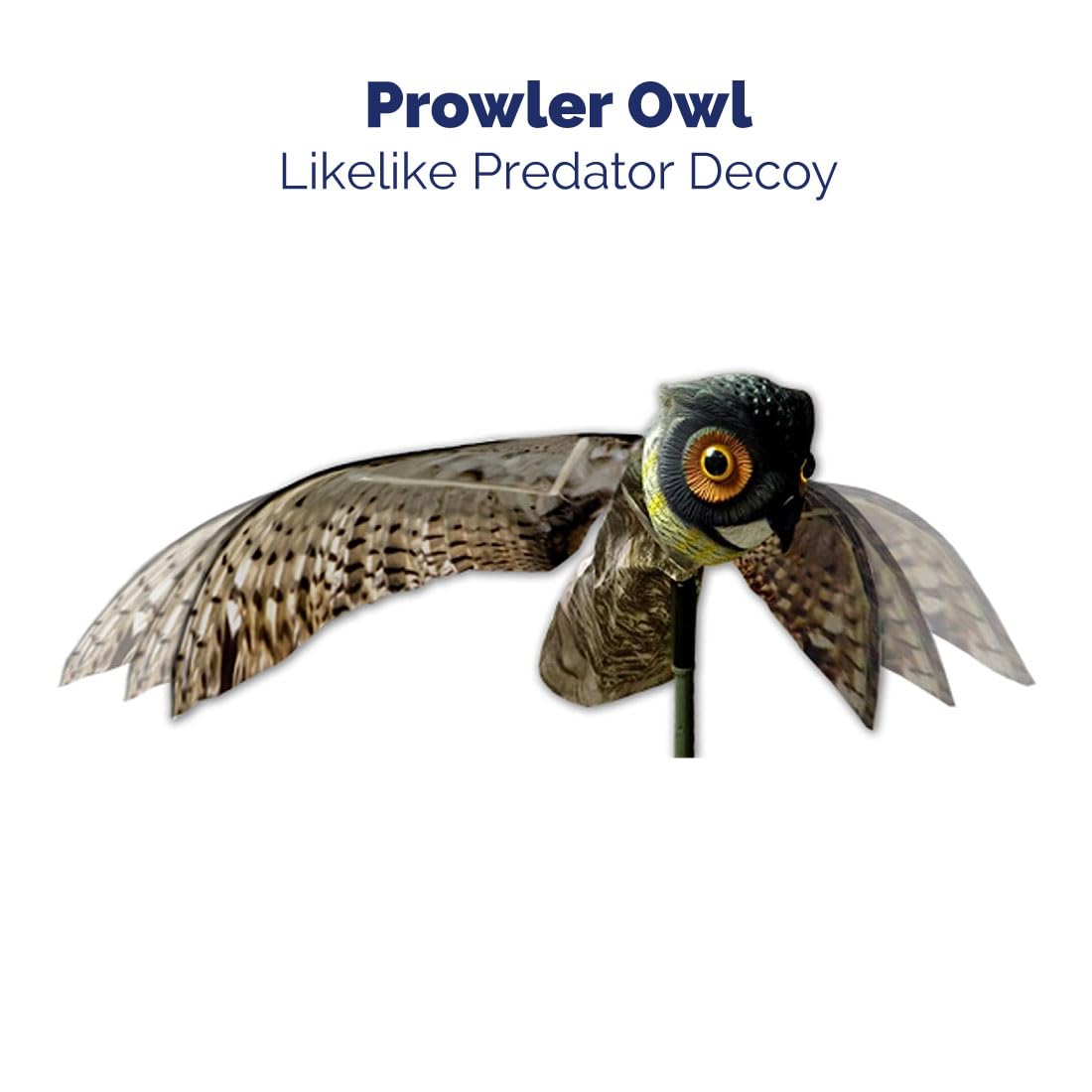 Owl decoy with moving wings