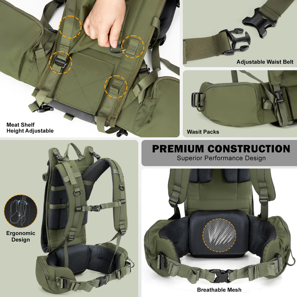 MOXULE frame built with durable 500D nylon and water-repellent finish for rugged outdoors.
