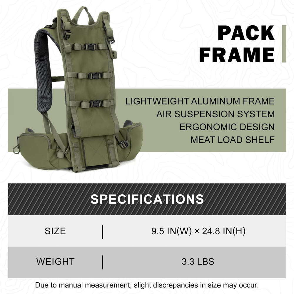 MOXULE frame with load shelf supports up to 150 lbs for large game.