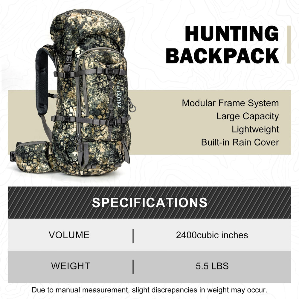 MOXULE Pro 2400 camo aluminum frame closeup highlighting durable lightweight construction