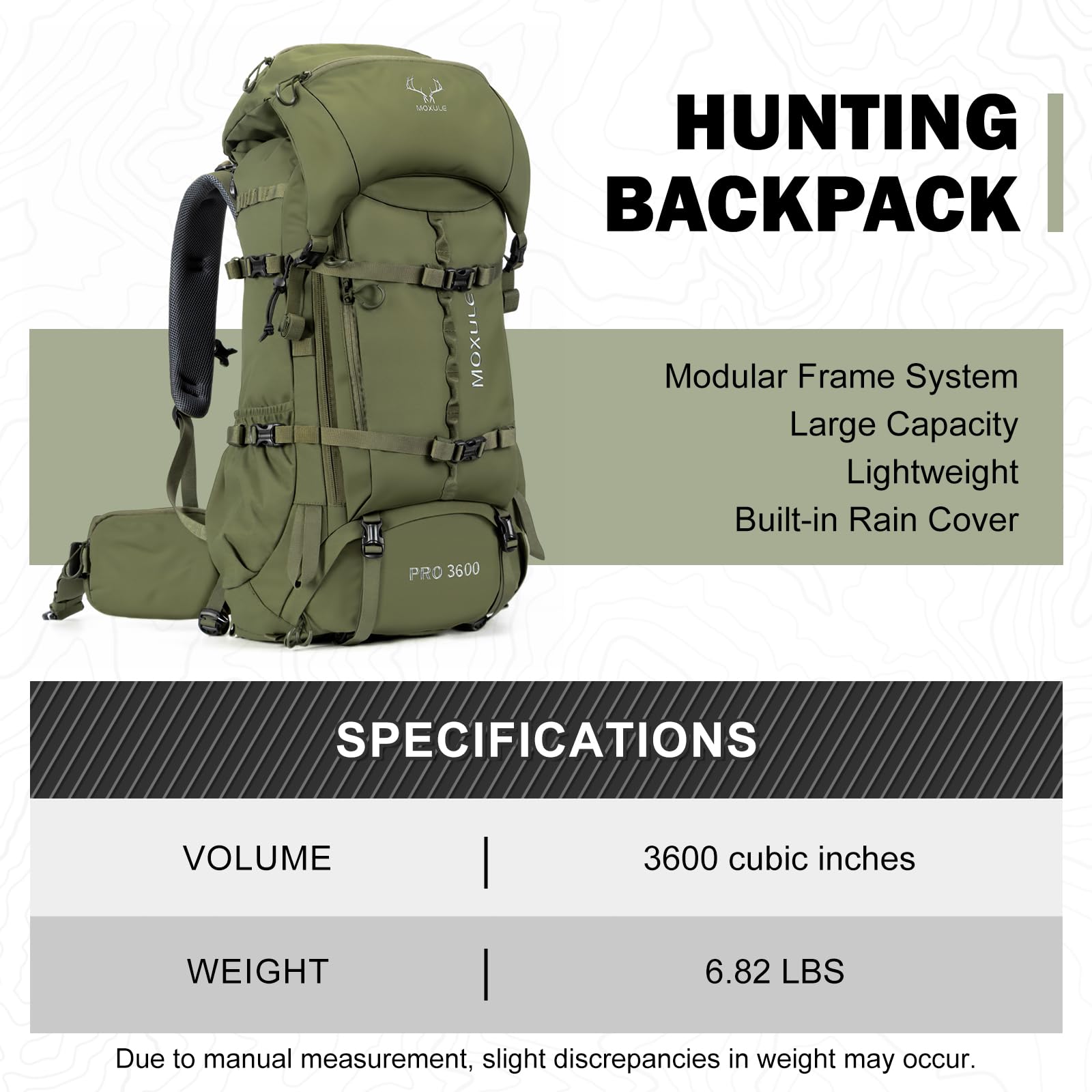 MOXULE Pro 3600 500D-nylon-shell emphasizes rugged, water-repellent durability.