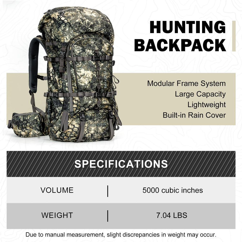 MOXULE Pro 5000 camo rain cover with rifle outlet protects gear