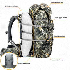 MOXULE Pro 5000 camo frame rifle/bow holder mounted for secure field transport