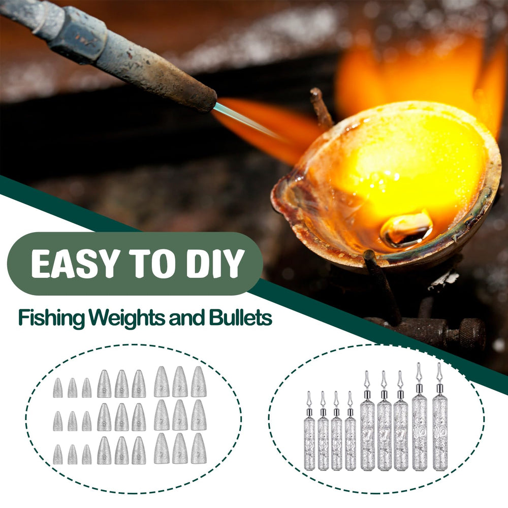 Moxweyeni lead sinker ingots for fishing gear and diving applications