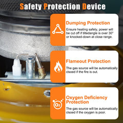 Mozodawn 13000-BTU heater output powers tents and patios efficiently